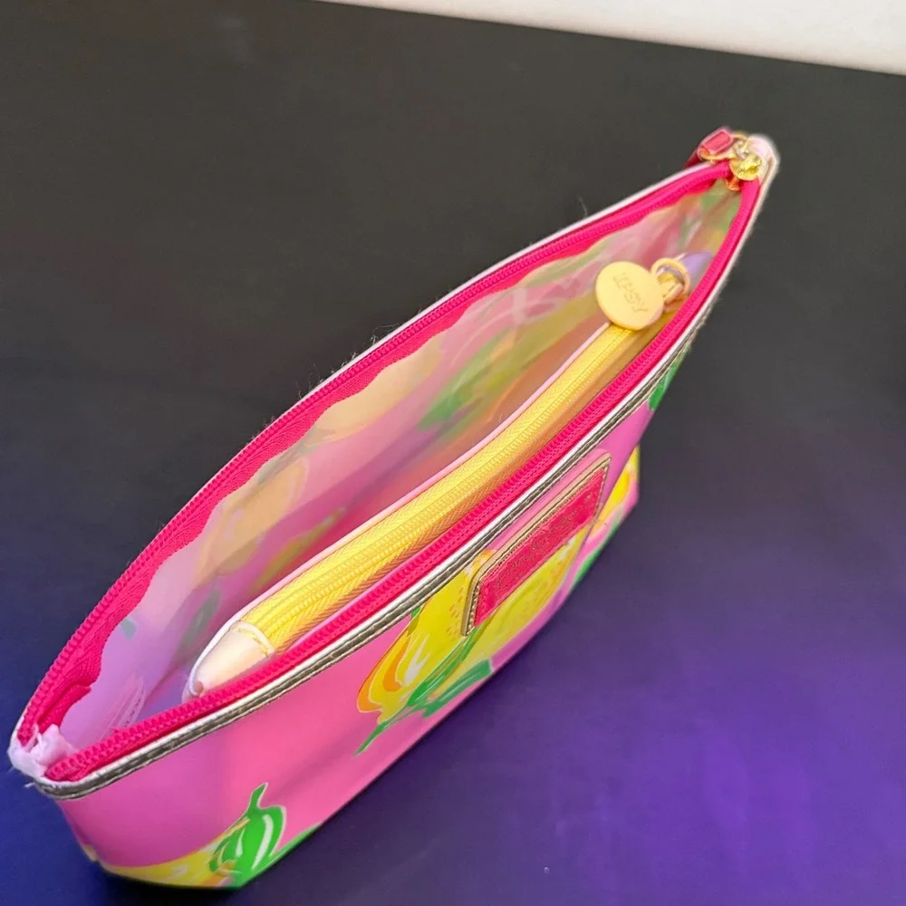 Lilly Pulitzer for Estee Lauder Makeup Bag Pink Lemon & Ipsy Tie‎ Dye Pouch Set